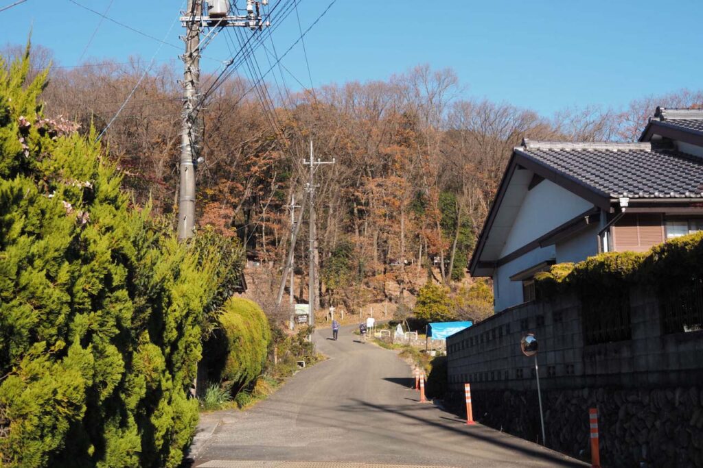 日和田山 登山道に入る前の道