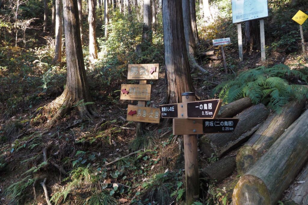 日和田山 登山道の看板